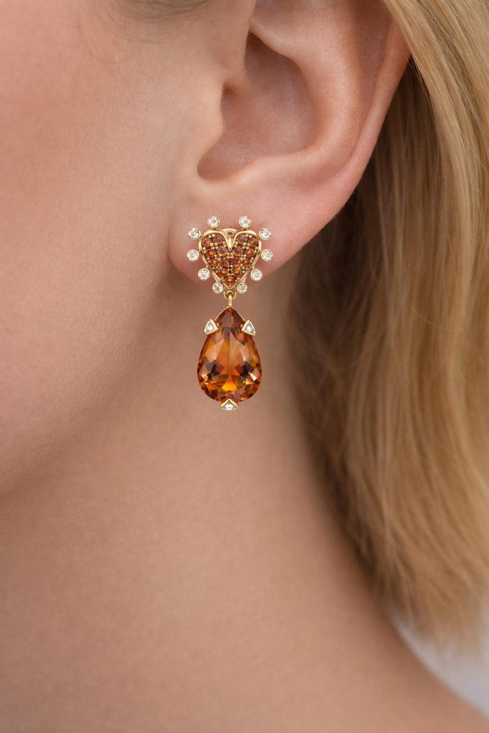 
                  
                    Honey Citrine Heart Drop Earrings
                  
                
