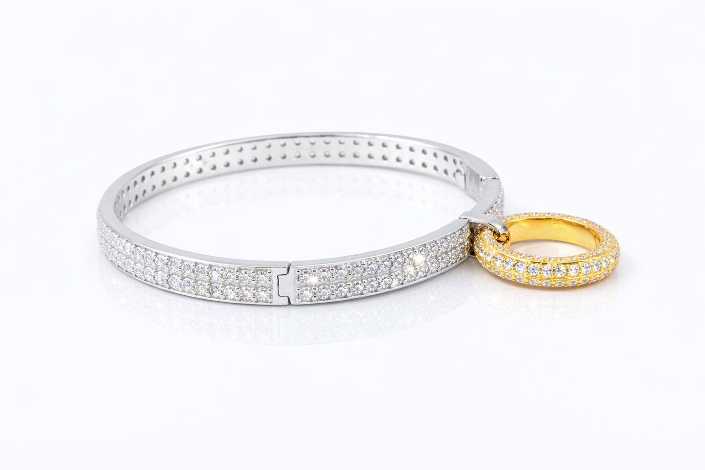 
                  
                    Circle Of Life Bangle, Full Diamond WG/YG
                  
                