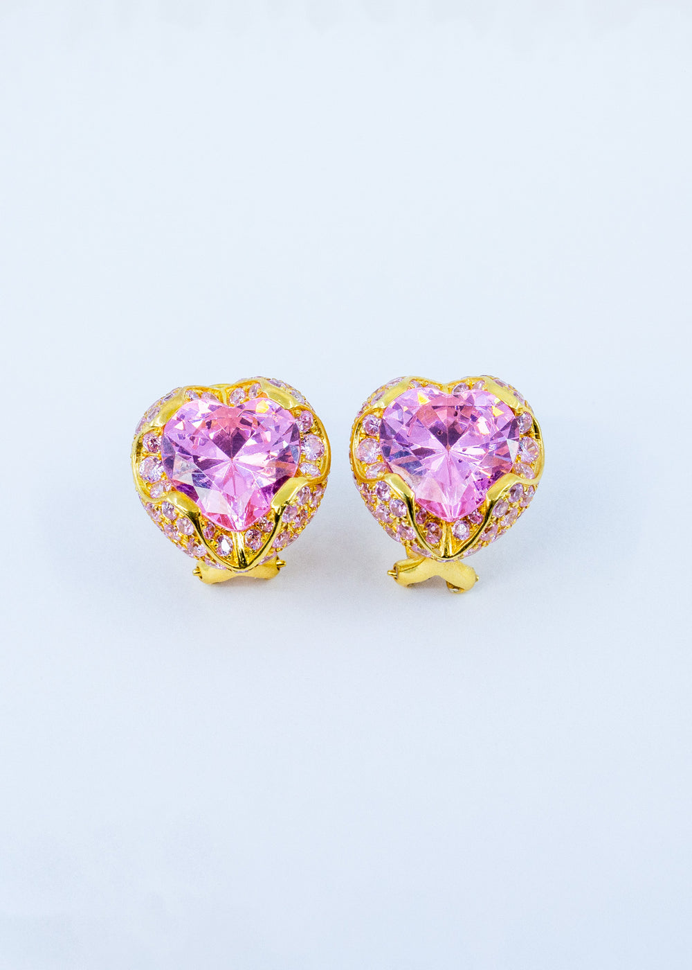 Ezgi Earrings, Pink Sapphire, YG